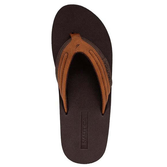 NWT Nautica Men's Sandals Flip Flop Brown Size 13 - Picture 2 of 3